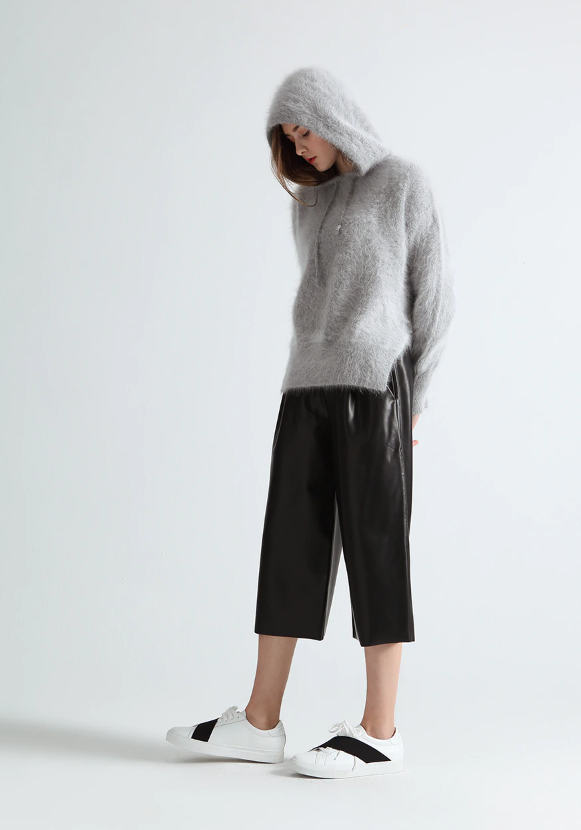 MARKENLOS ❄️4 COLORS ANGORA PULLOVER WOLLE KAPUZE WOOL HOODED JUMPER SWEATER MINK CASHMERE