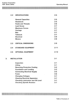 TUR-560M, 630M, 630A Polamco, Toolmex, FAT Metal Lathe Operator's Manual 1283