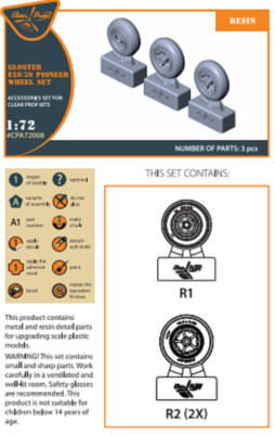 Clear Prop! CPA72008 Gloster E28/39 Pioneer wheel set for CP kit