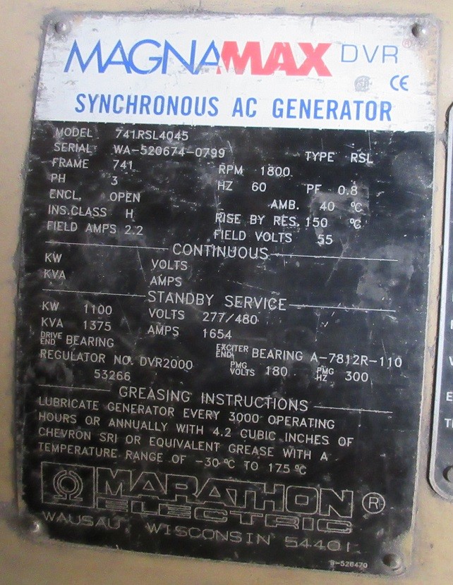 1000 kw Katolight / MTU Diesel Generator / Genset