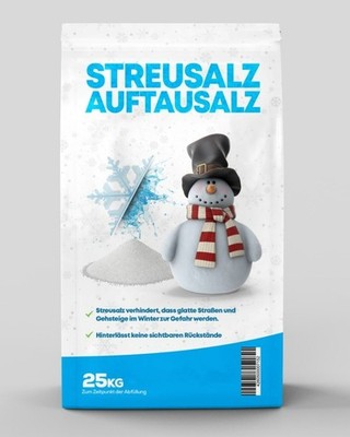 Streusalz Auftausalz im 25 kg Sack Körnung 0-5  für Winterdienst und Streuteller