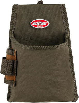 Bucket Boss Fastener Tool Pouch with FlapFit in Brown, 54160, Green