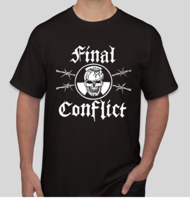 Final Conflict Skull T shirt Tee Rock Band Music Punk Medal CBGB  