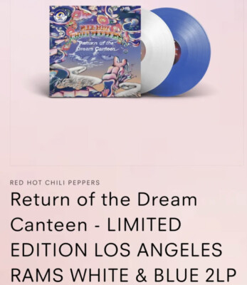 RHCP Return Of The Dream Canteen LA RAMS White And Blue Vinyl Record LE Peppers
