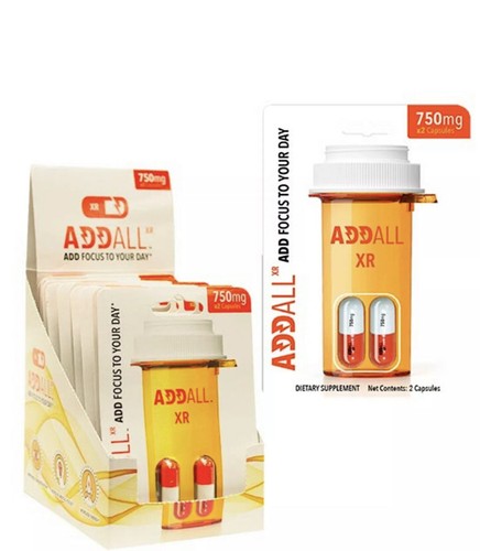 AddAll XR 750mg, Energy Focus Concentration, 5 Packs - 10 Capsules - FREE SHIP 1