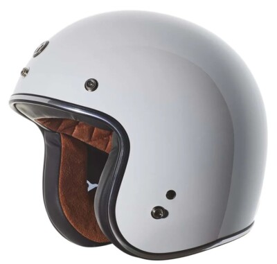 Torc T50 3/4 Vintage Retro Cafe Open Face Motorcycle Helmet Gloss White L Large