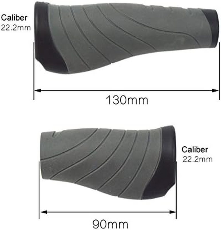 Bike Grips Handlebar 130Mm & 90Mm Lockable Handle Bar Rubber End Grip 0.874Inch