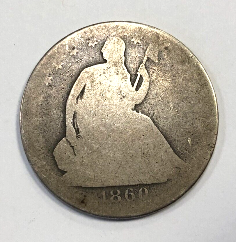 コレクション 1860 Seated Liberty Half Dollar 1860-O SEATED LIBERTY HALF DOLLAR Sharp Full Liberty VF+/ XF