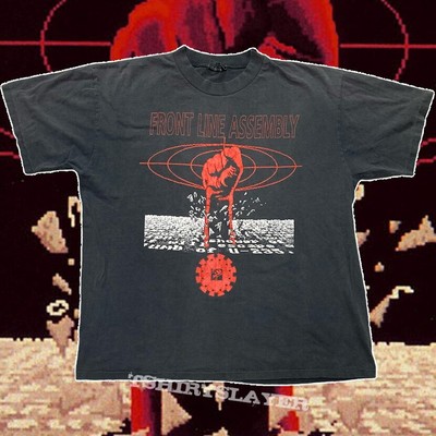 RARE VINTAGE FRONT LINE ASSEMBLY- VIRUS- 1991 T-SHIRT
