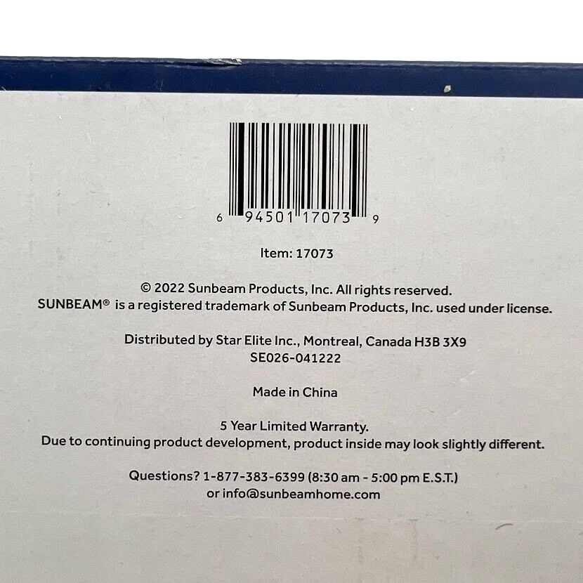 Sunbeam Connected WiFi Smart Heated Blanket Slate Gray,