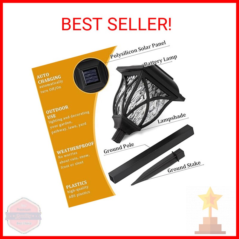 GIGALUMI Solar Lights Outdoor Waterproof, 6 Pack LED Solar Garden Lights, Solar