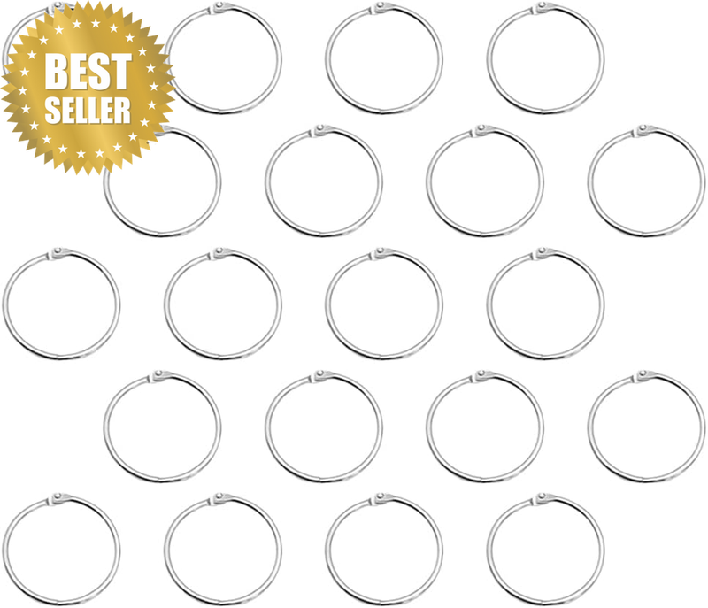 20Pcs 1.97In Metal Hinged Book Rings Heavy Duty Loose Leaf Binder Rings for Keyc