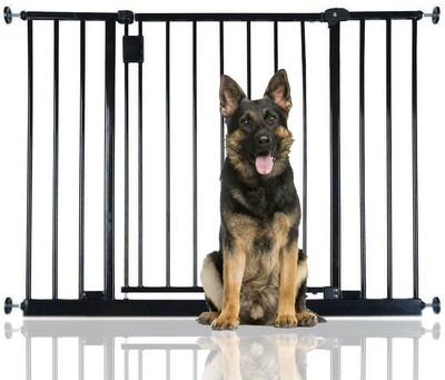 Hallway Pets Gate Dog Gate Pressure Fit Puppy Safety Guard Black