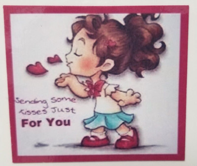 Sending Some Kisses Just For You Girl Blowing Love  Hearts -MAGNET