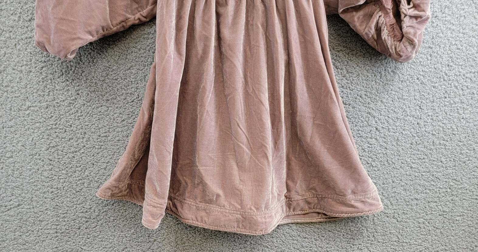 Free People Portia Velvet Mini Dress Women's M Winter Bloom V-Neck 3/4 Sleeve - Picture 11 of 15