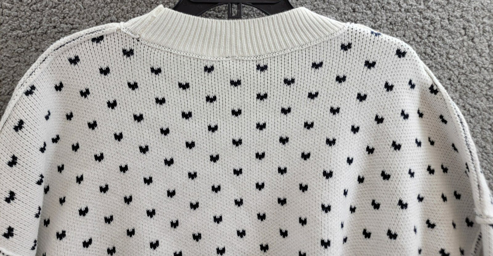 Free People Heart Easy Street Crop Sweater Women's L Black Long Sleeve Pullover - Picture 11 of 16