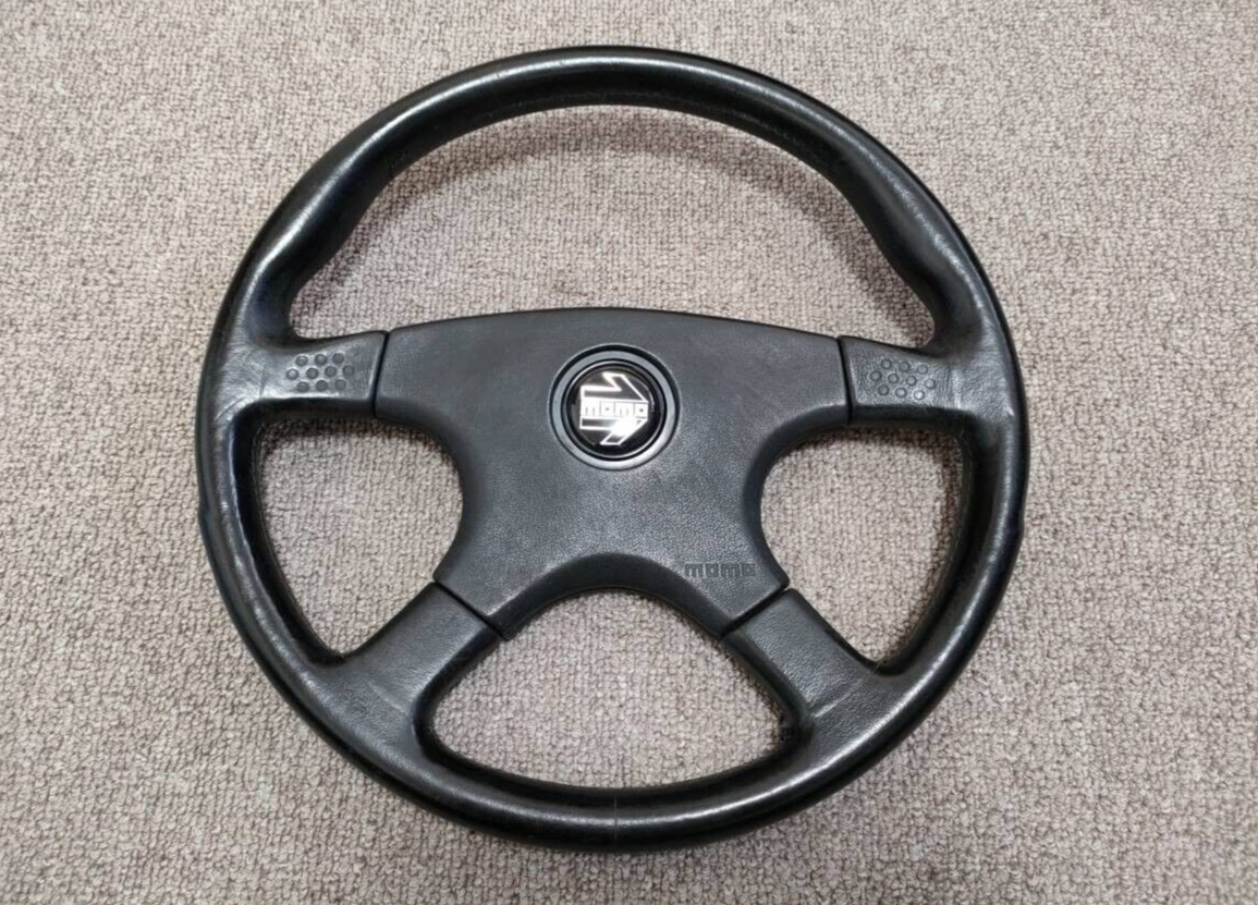 Momo Ghibli 4 spoke leather steering wheel | eBay Momo Ghibli 4 spoke leather steering wheel | eBay