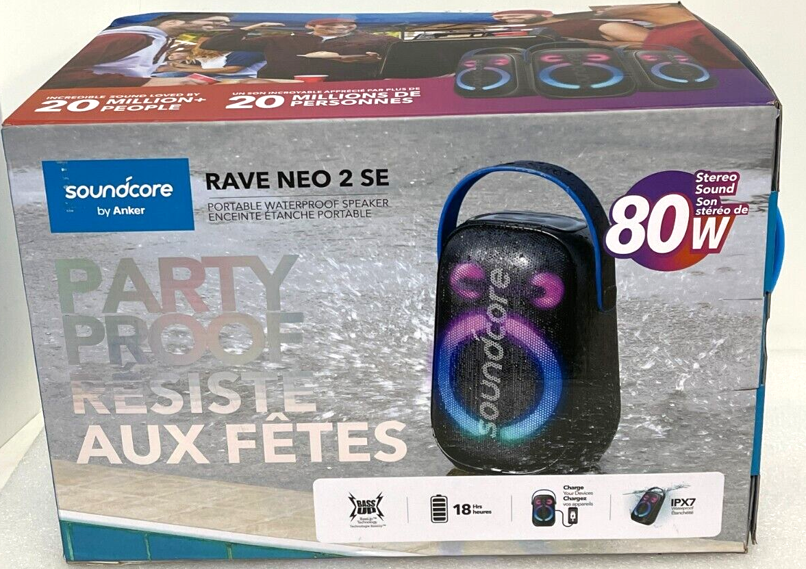 Anker Soundcore Rave Neo 2 SE Party Bluetooth Wireless Speaker Party Proof, New | eBay Anker Soundcore Rave Neo 2 SE Party Bluetooth Wireless Speaker Party Proof, New | eBay
