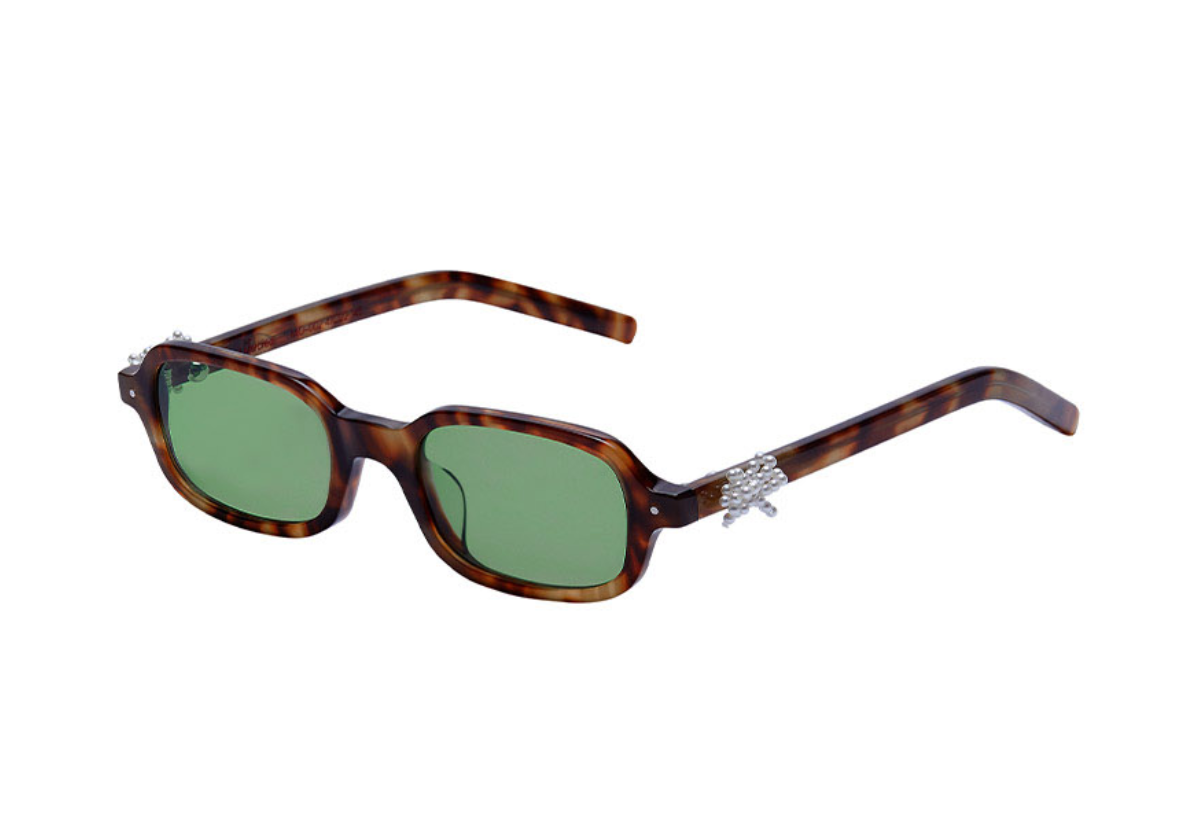 Pre-owned Mardi Mercredi Square Sunglasses M.o-002_tortoise + Ribbon Charm