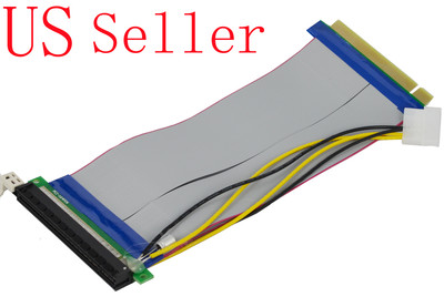 PCIE PCI-Express 16x-16x Riser Extension Card Ribbon Extender Cable Powered Hot
