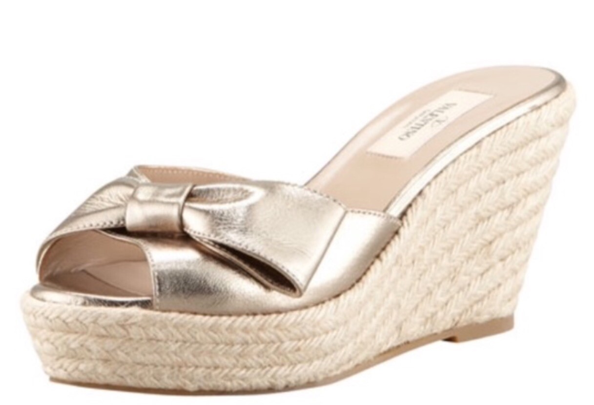 サンダル VALENTINO GARAVANI Leather espadrillas Rockstud leather espadrille sandals in white - Valentino