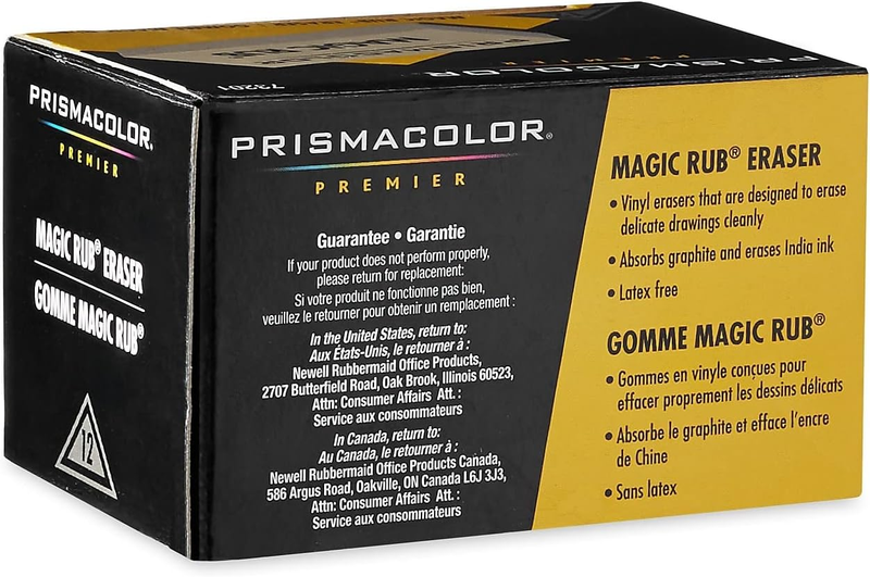 Prismacolor Magic Rub Art Eraser, Vinyl, 1-Dozen - 73201