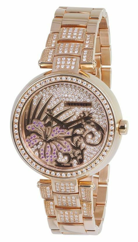 特別価格！Versace Flair IP Rose Gold 28mm 長方形腕時計 Versace Women's I9Q81D2HIF S081 Mystique Rose Gold Ion