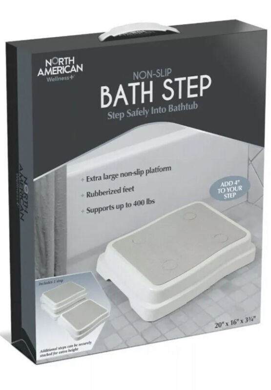 Slip Resistant 4" Bath Step, Extra Large Stackable Platform for Bathtub Bathroom