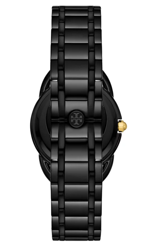 Pre-owned Tory Burch The Miller Black-tone Stainless Steel Bracelet Watch 32mm Tbw7225