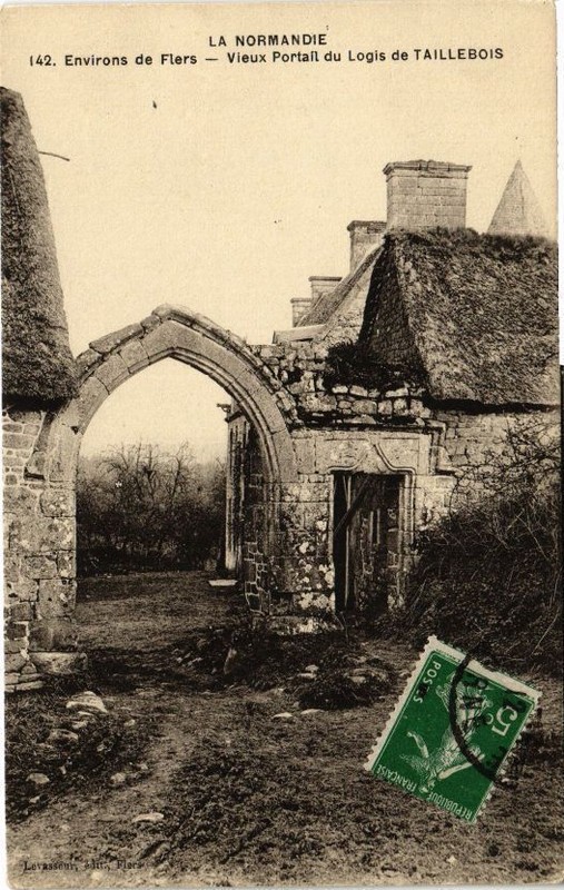 Cpa Environs De Flers .- Vieux Portail Du Logis De Taillebois (195958)