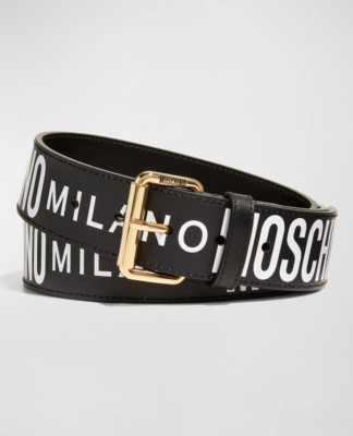 NWT Moschino Men's Leather Logo Belt