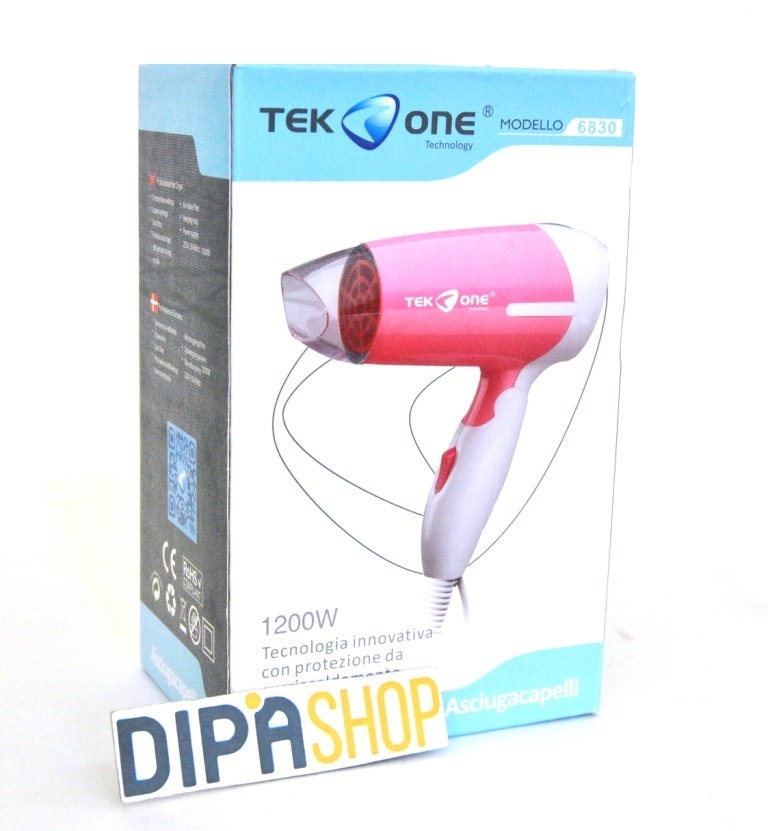 AsciugaCapelli Phon TeKone 6830 Portatile Da Viaggio Pieghevole 1200W hsb
