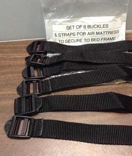 NEW SET OF 6 AIRMATTRESS BUCKLES & STRAPS TO SECURE BED TO FRAME