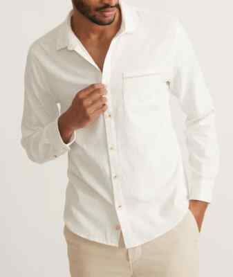 Marine Layer Men's Stretch Selvage Button-Up Shirt Natural Size Marge -M/L - NWT