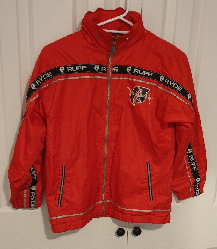 RUFF RYDERS Vintage 90s Dirty Denim Track Style Jacket RUFF RYDERS Vintage 90s Dirty Denim Track Style Jacket