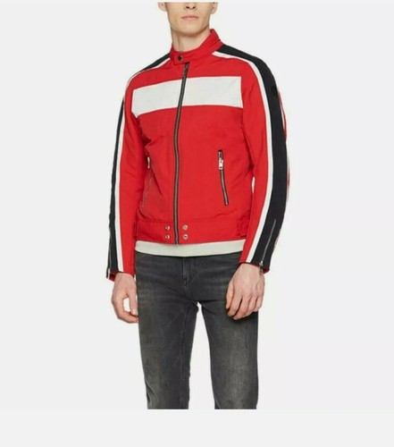 DIESEL - DIESEL ジャンバーレッド DIESEL Biker Jacket J STREET Slim Bomber Red White Black XL