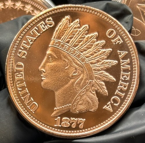LOT OF 100 X 1 OZ 1877 Indian Head Cent * 1 OZ FINE COPPER ROUND BULLION LOT 100