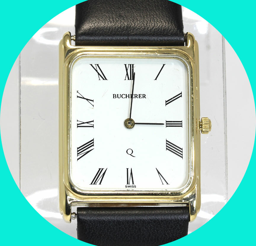 Vintage Bucherer rectangle 18K YG watch 24.6 MM x 33.3 MM | eBay