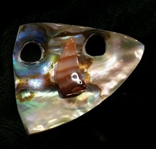Whimsical & Fun Abalone Face Pin~Handmade, Unique!