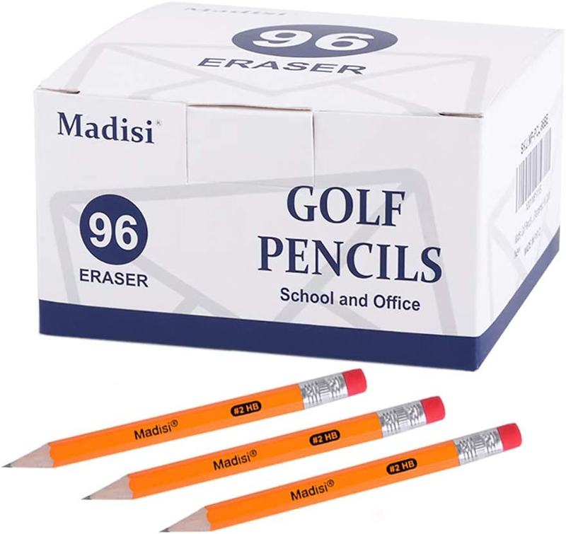 Pencils With Eraser, 2 Hb Half Pencils, 3.5" Mini Pencils, Pre-sharpened, 9