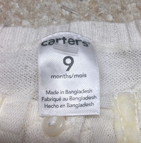 Carter's Baby Girls' Cardigan White 9 Months Sweater