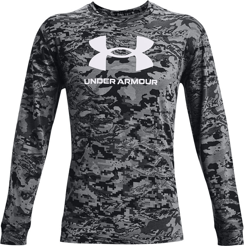 

Мужской топ с длинным рукавом Under Armour ABC Camo, большой и высокий черный камуфляж с длинным рукавом