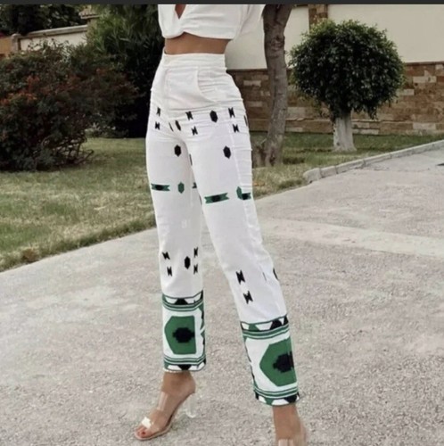 試着のみLiberty Print Side Embroidery Pants HALF HALF FLORAL WIDE LEG PANTS WITH A TIE — Shop Boswell