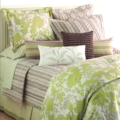 TWIN - Sonoma Life & Style - Pacifica 2-Pc Green Floral SHAM & DUVET COVER SET