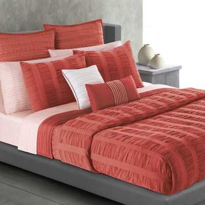 TWIN / SINGLE - Apt. 9 - Ripple Coral PILLOW SHAM & DUVET COVER SET 