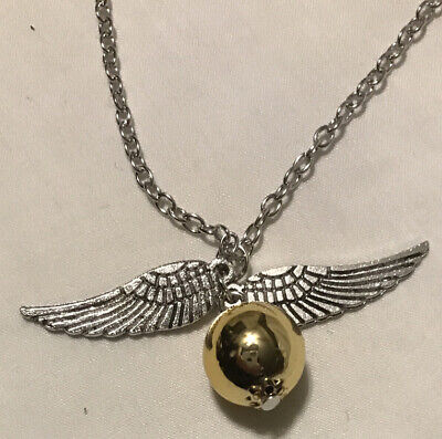 Harry Potter Golden Snitch Angel Wings NECKLACE Costume Jewelry, NEW
