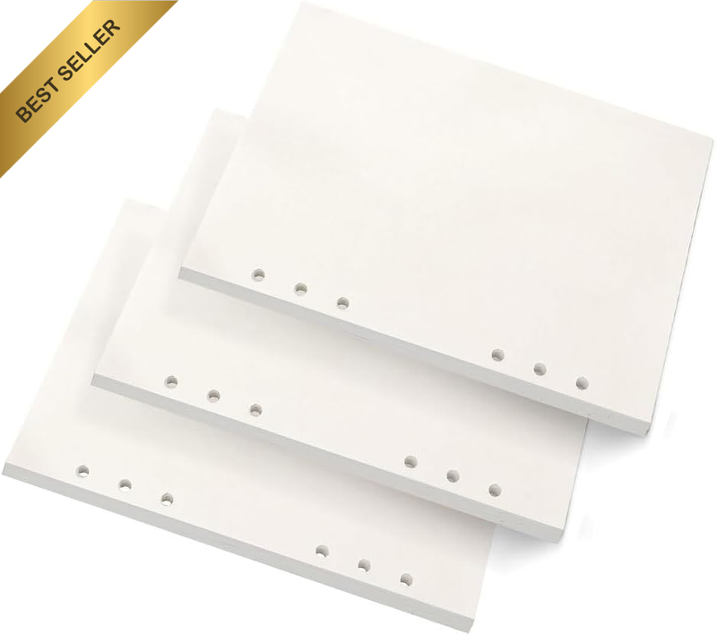 3 Pack A5 Refill Paper - 240 Pages Thick 6 Hole Punched Loose Leaf Paper, Lined