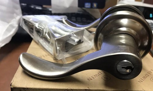 Baldwin 5255.150.RENT Satin Nickel Right Hand Keyed Entry Lockset
