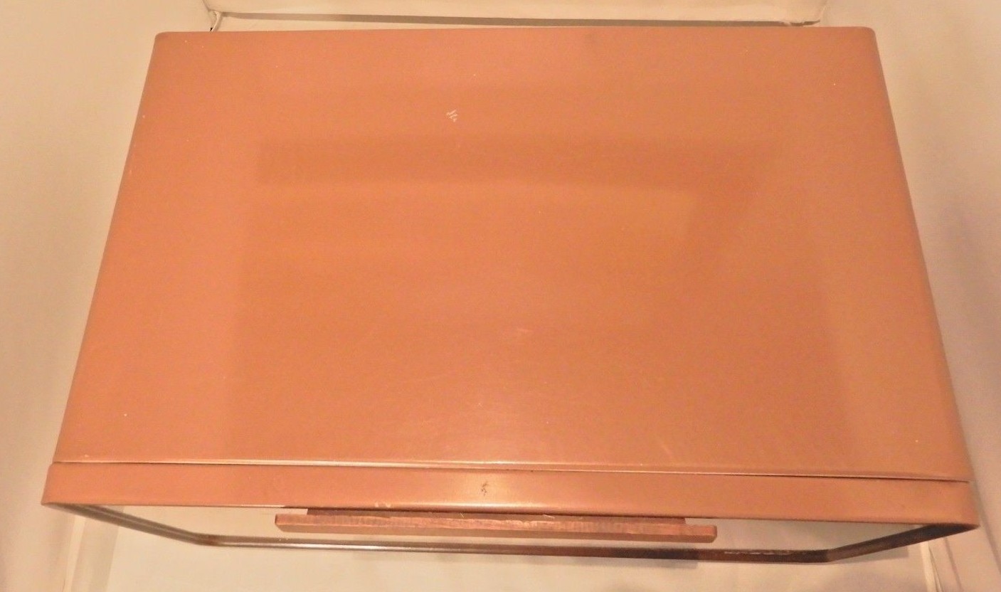 Vintage Lincoln BeautyWare Brown Metal Bread Box Pie Safe