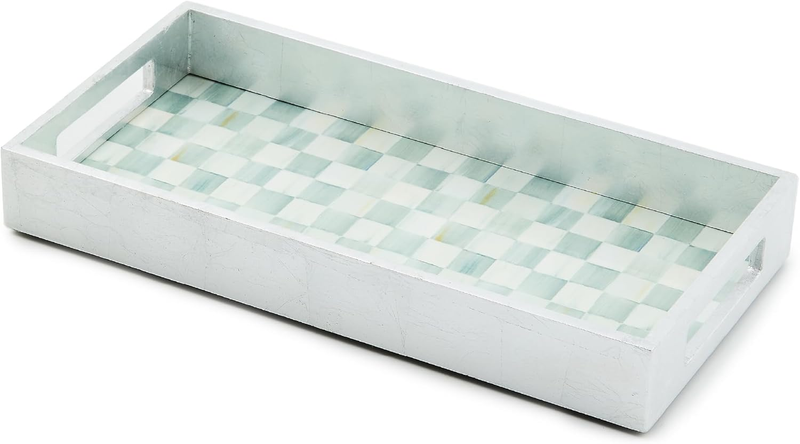 Lacquer Vanity Tray with Handles, Rectangular Tray for Dresser...